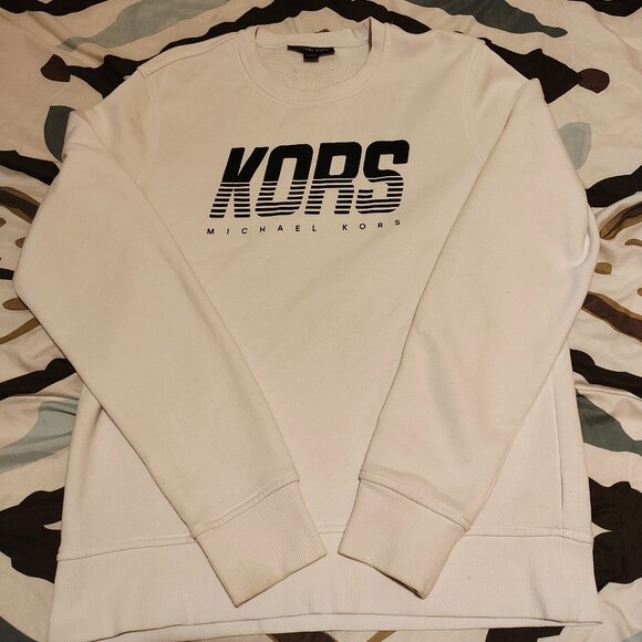 Pull blanc col rond Michael Kors Homme Taille M Très bon état - Picture 1 of 5